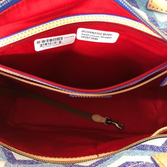 Dooney & Bourke Small Leisure Shopper Blue Chevron - Picture 10 of 16